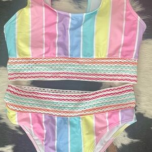Colorful Striped Kids Swim Set